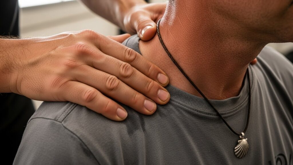 masaje esplalda nuca Santiago massage Belorado